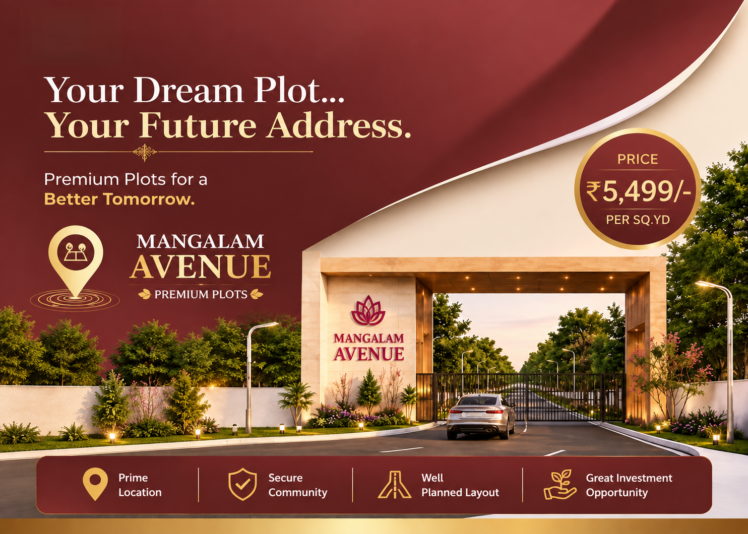 Mangalam Avenue Banner - Premium residential plots in Jinjhar, Dholera SIR, Gujarat